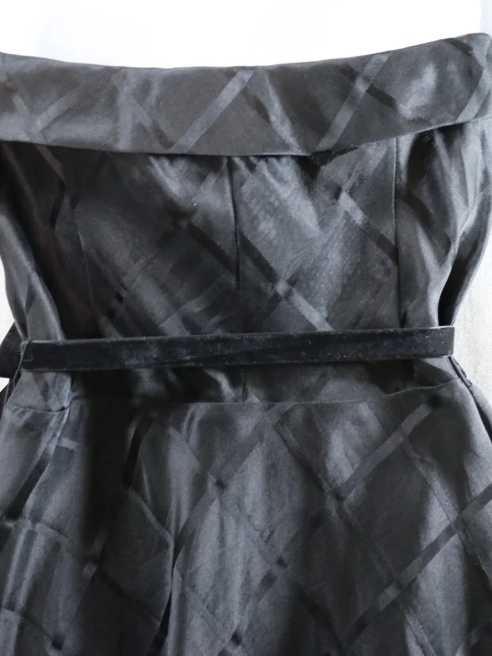 VTG Express Silk Cocktail Dress 7/8* 5/6 50s Style Strapless Black Goth Fairy - Picture 5 of 14